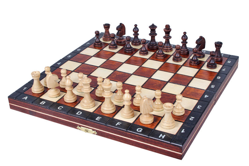 Major Magnetic Folding Travel Chess Set - Brown