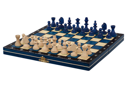 Major Magnetic Folding Travel Chess Set - Blue
