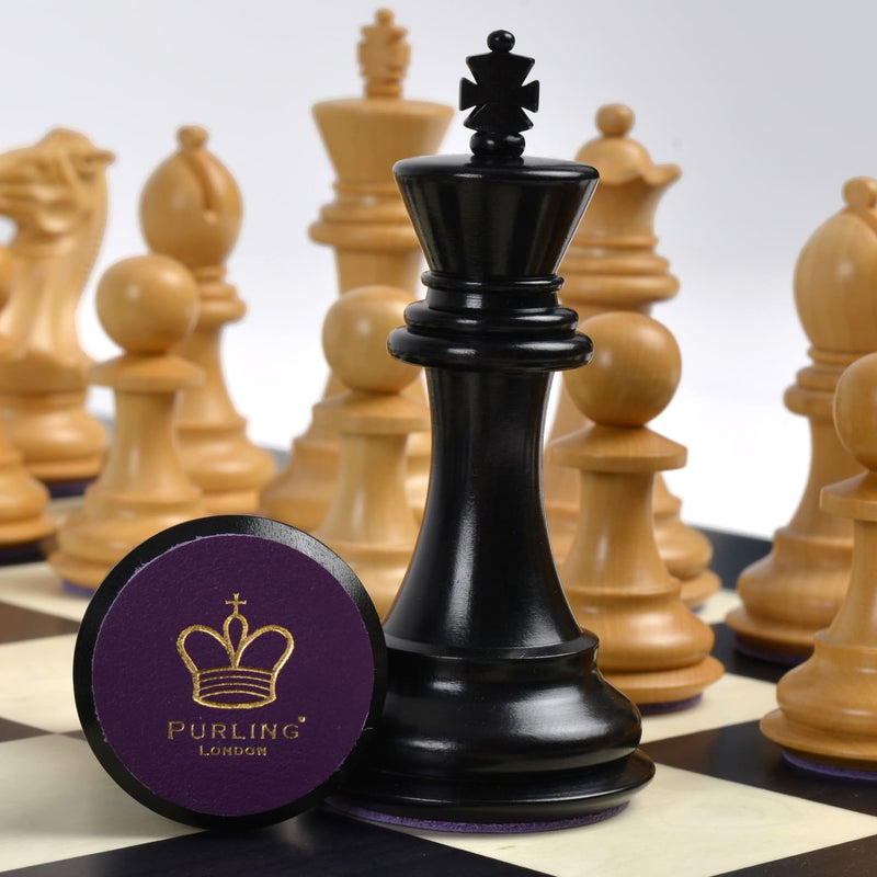 Purling Heritage Chess Set Ebony & Boxwood with Maple/Poplar Board