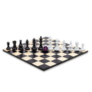Purling Bold Chess Set Metallic Black & Arctic Shadow with Maple Board