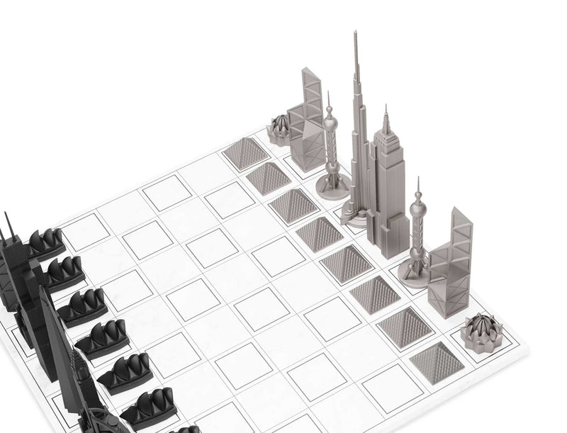 Skyline Chess Stainless Steel World Icons Edition