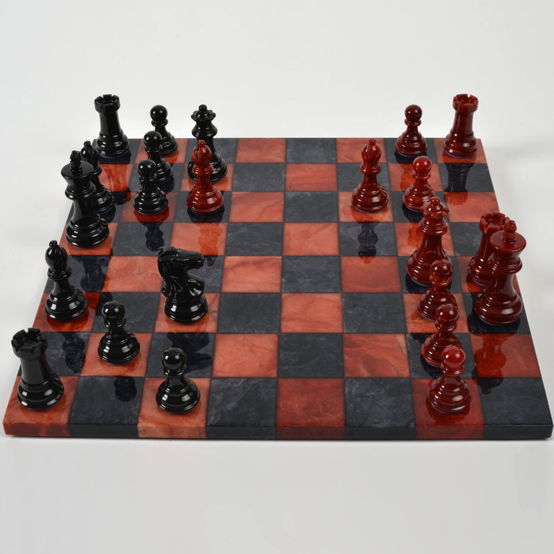 Purling Stone Chess Set Red & Black