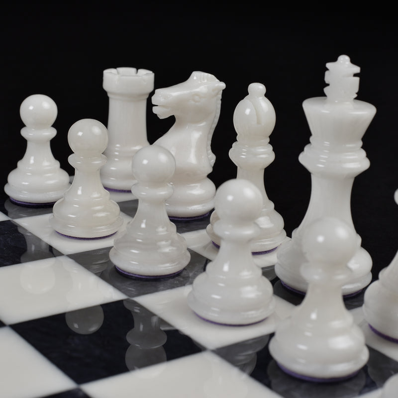 Purling Stone Chess Set Black & White