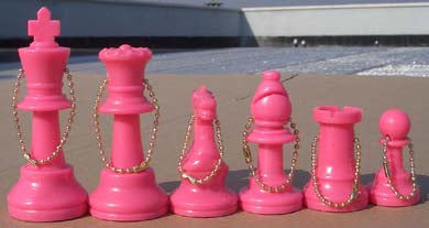 Chess Key Chain / Bag Charm - Pink