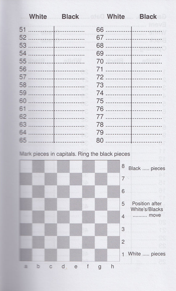 100 Game Chess Scorebook - Hardback - Red