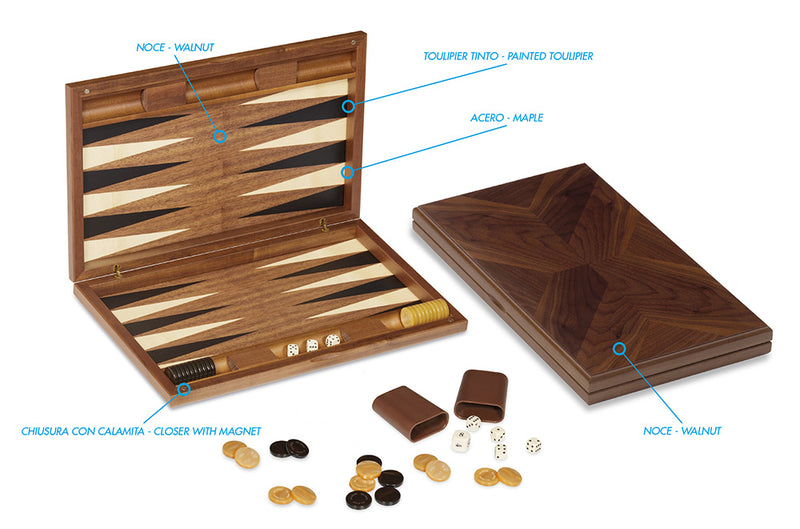 Dal Negro Luxury Wooden Backgammon Set - York