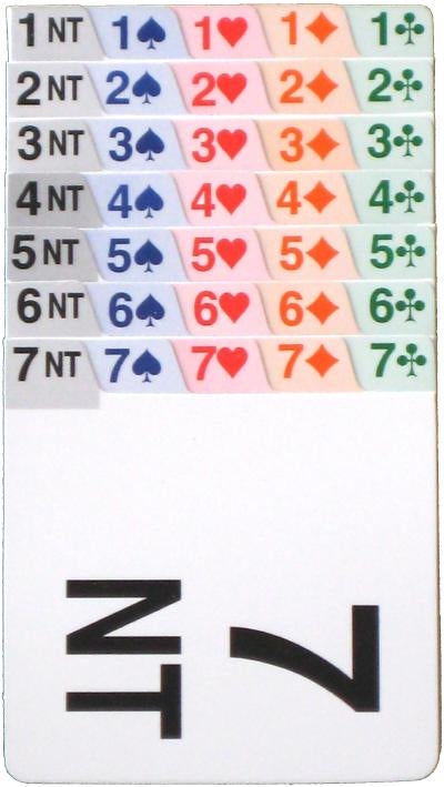 Bridge Bidding Cards: Single Set (Right or Left Handed)