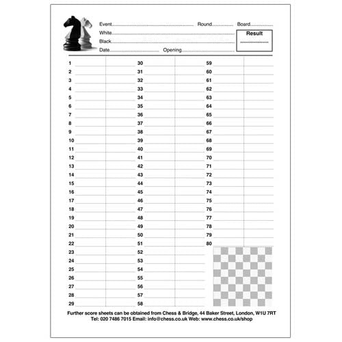 Duplicate Chess Scoresheets