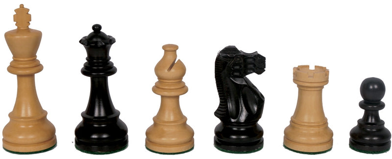 Traditional Staunton Ebonised Chess Pieces 3.75" King