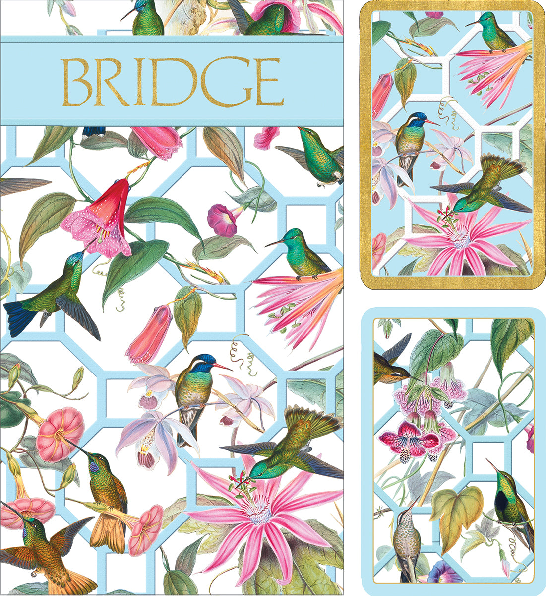 Caspari Bridge Set Carte da Gioco Score Pads Chinoiserie Bird Floreale Caspari Bridge Set Carte da Gioco Score Pads Chinoiserie Bird Floreale