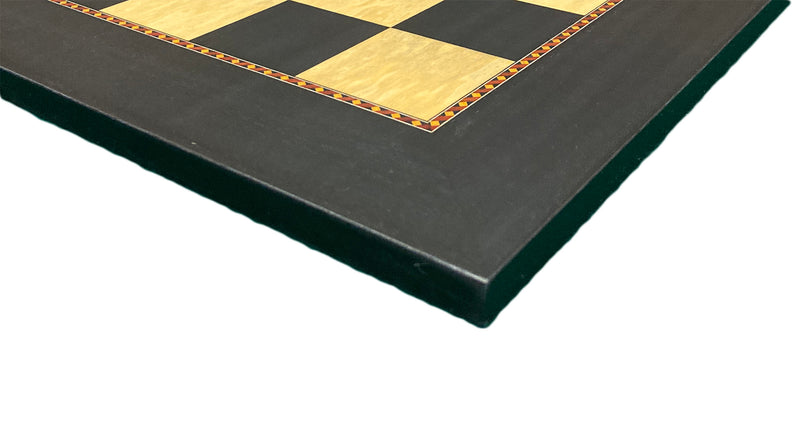The Queen's Gambit Black Dyed Poplar and Ash Root Chess Board