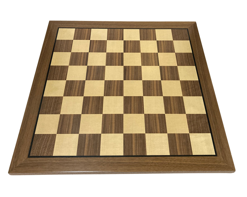 Standard Walnut and Maple Chess Board with Algebraic Notation (ST2)