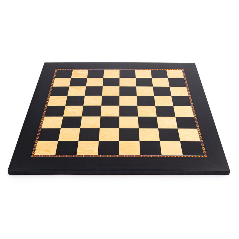 The Queen's Gambit Black Dyed Poplar and Ash Root Chess Board