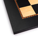 The Queen's Gambit Black Dyed Poplar and Ash Root Chess Board