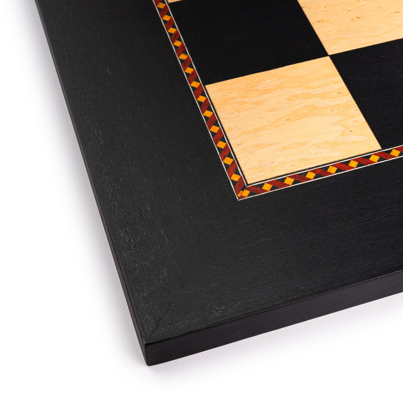 The Queen's Gambit Black Dyed Poplar and Ash Root Chess Board