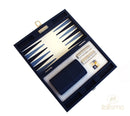 Italfama Folding Leatherette Backgammon Set - Blue/White
