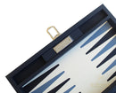 Italfama Folding Leatherette Backgammon Set - Blue/White