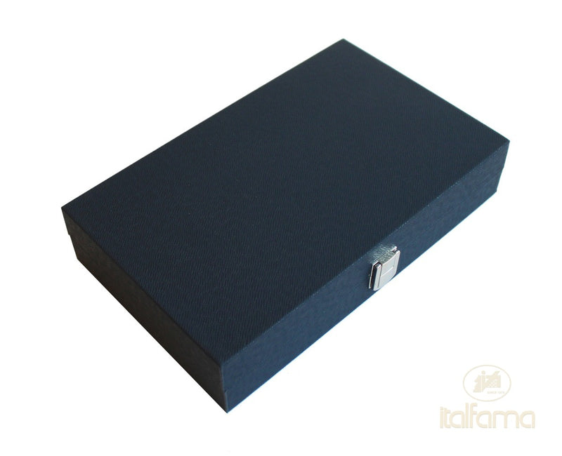 Italfama Folding Leatherette Backgammon Set - Blue/White