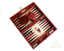 Italfama Folding Leatherette Backgammon Set - Red/Black