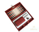 Italfama Folding Leatherette Backgammon Set - Red/Black