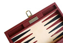 Italfama Folding Leatherette Backgammon Set - Red/Black