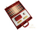 Italfama Deluxe Folding Leatherette Backgammon Set - Red/Black