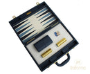 Italfama Deluxe Folding Leatherette Backgammon Set - Blue/White