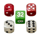 Backgammon Counters/Checkers Pieces - Red/White with Dice