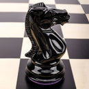 Purling Bold Chess Set Metallic Black & Arctic Shadow with Maple Board