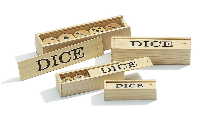 Wooden Dice Set of 5 in case