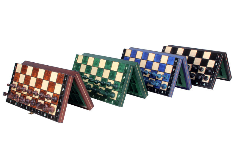 Major Magnetic Folding Travel Chess Set - Brown