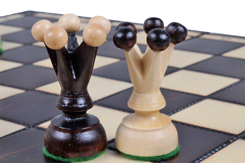 Consul Folding Wooden Chess Set - Brown
