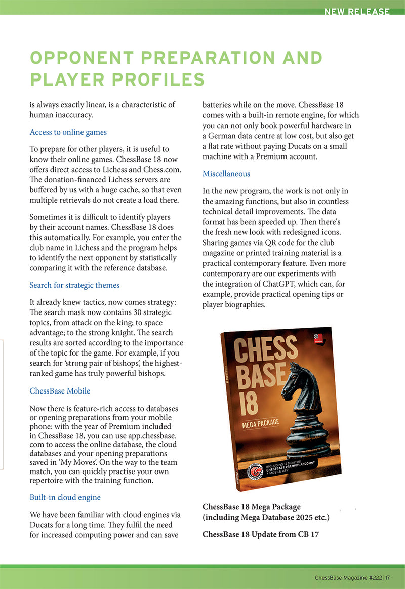 ChessBase 18 - Update from Version 17