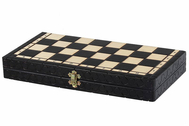 Consul Folding Wooden Chess Set - Black