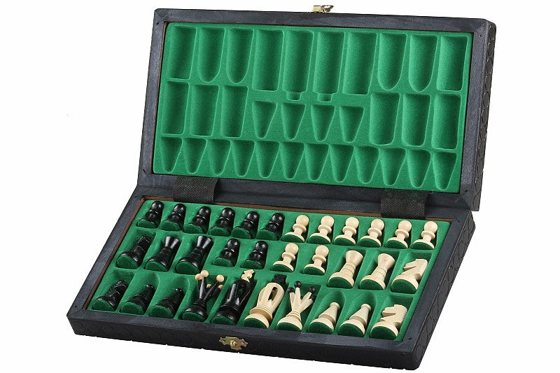 Consul Folding Wooden Chess Set - Black