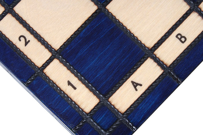 Consul Folding Wooden Chess Set - Blue