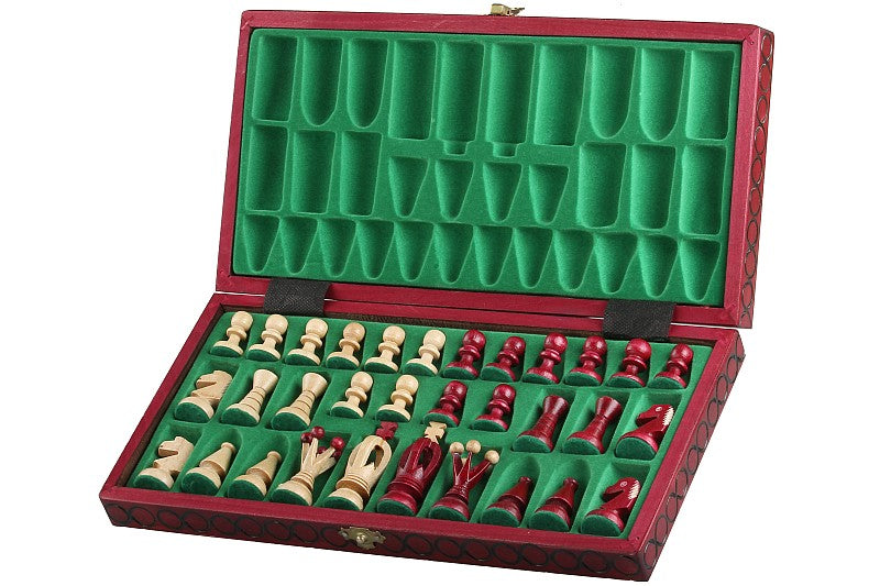 Consul Folding Wooden Chess Set - Cherry