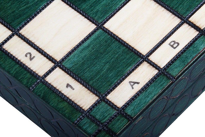 Consul Folding Wooden Chess Set - Green