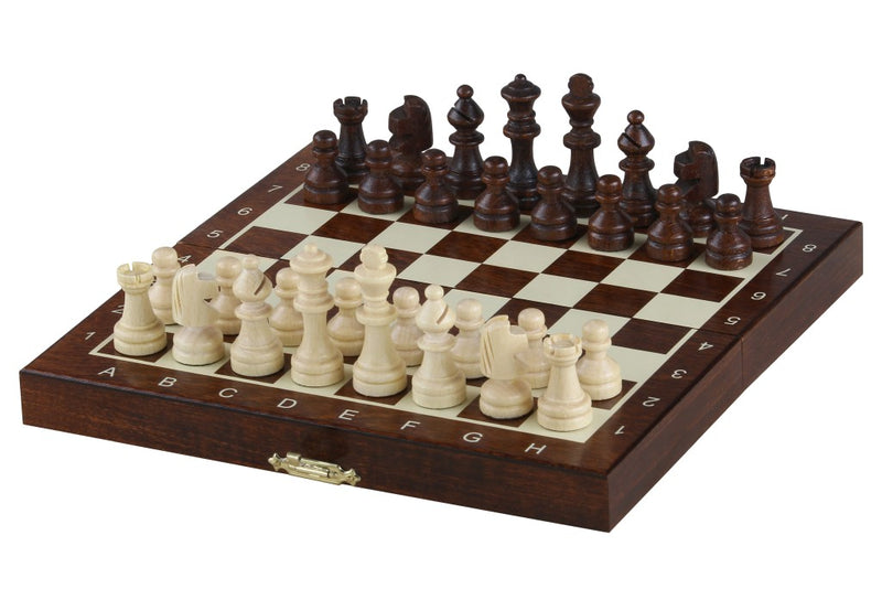 Mini Magnetic Folding Travel Chess set - Brown