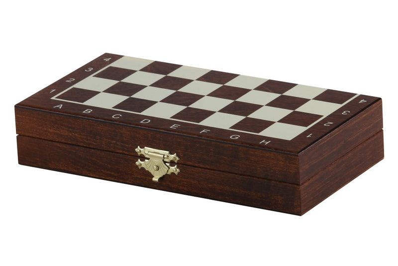 Mini Magnetic Folding Travel Chess set - Brown