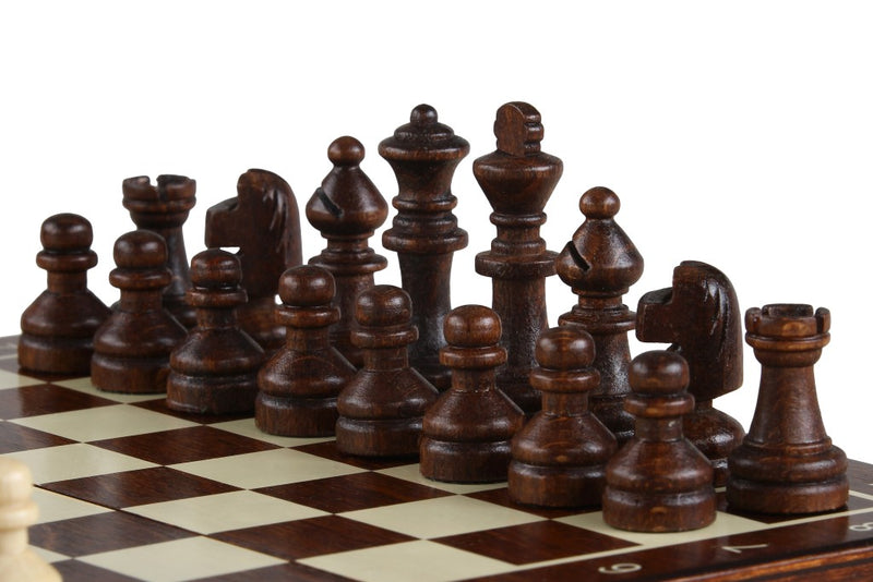 Mini Magnetic Folding Travel Chess set - Brown