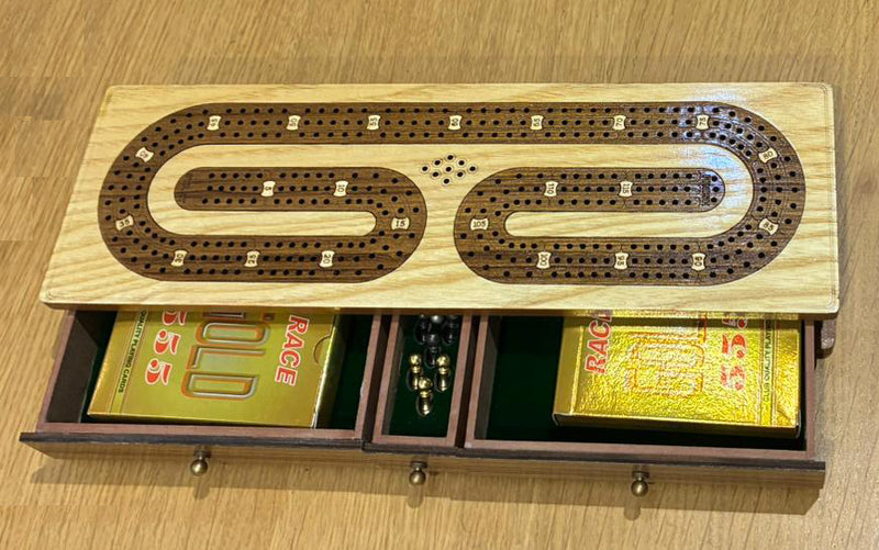 Luxury Wooden Cribbage Set - 3 Track