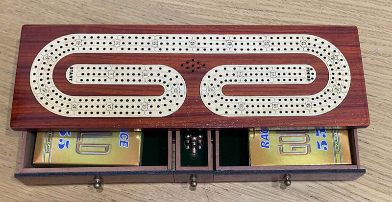 Luxury Wooden Cribbage Set - 3 Track