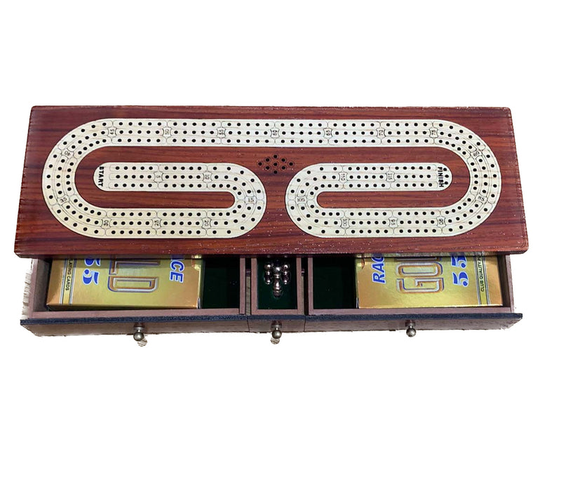 Luxury Wooden Cribbage Set - 3 Track