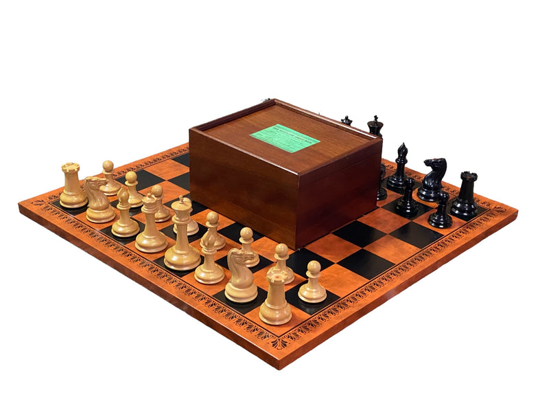 1850 London Chessmen Italian Retro Chessboard and Slide Top Box