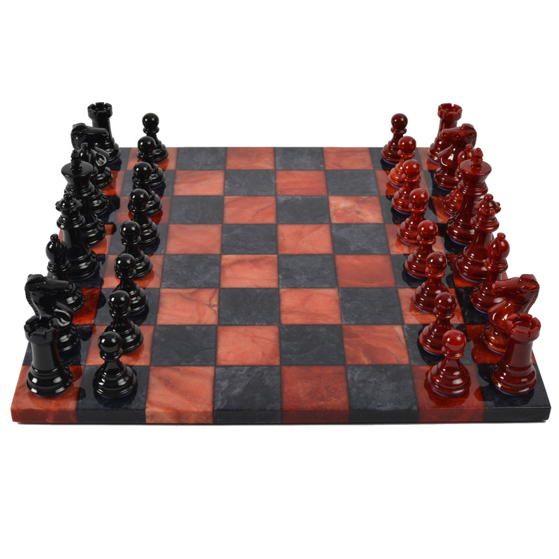 Purling Stone Chess Set Red & Black