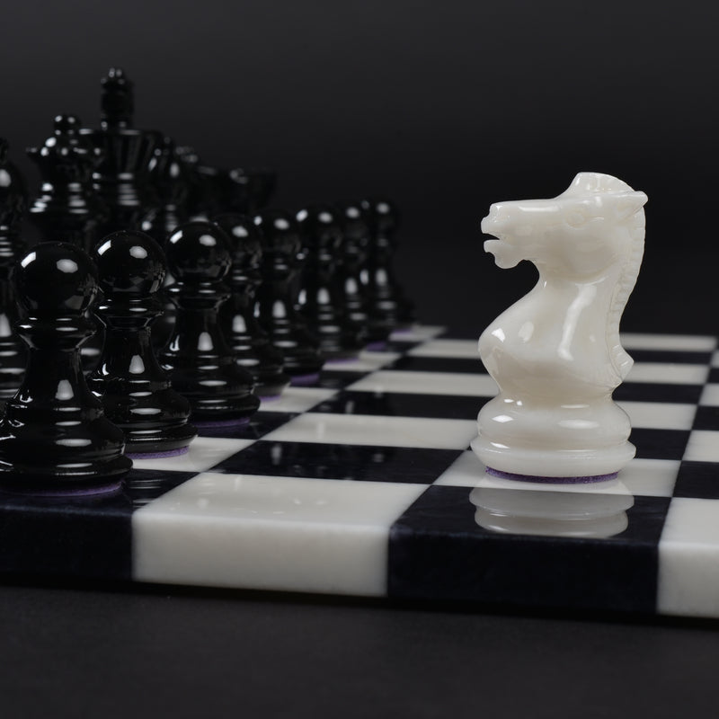 Purling Stone Chess Set Black & White