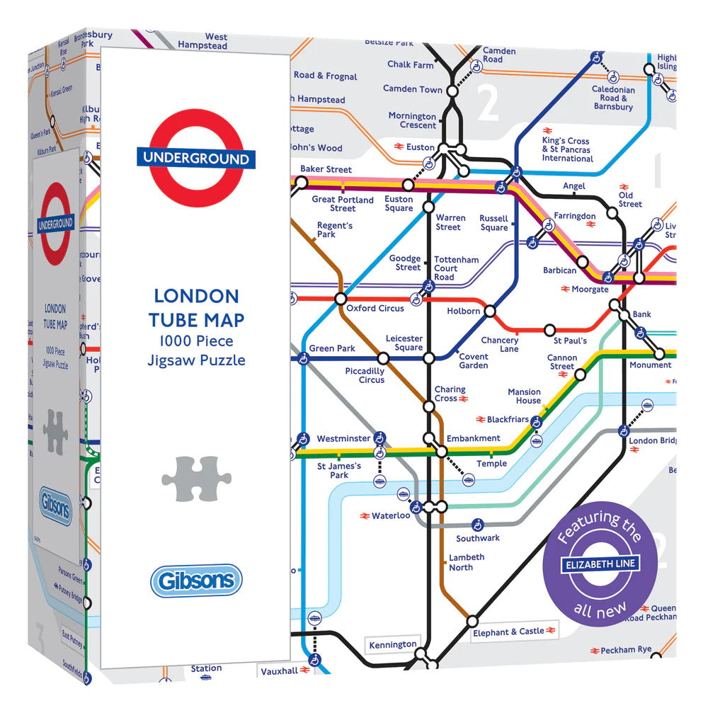 Paper Tube Map TFL London Tube Map - 1000 Pieces