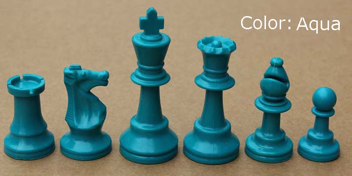 Coloured Gambit Chess Pieces (1/2 set - 17 pieces)