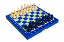 Mini Magnetic Folding Travel Chess set - Blue